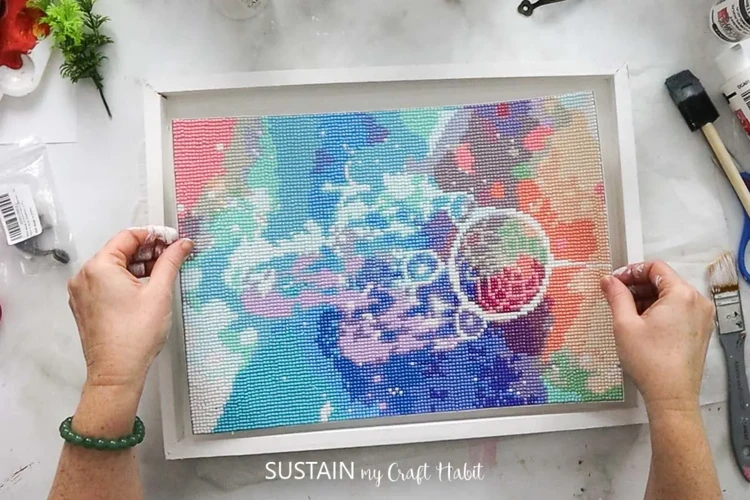 Sealed Diamond painting with Aqua glue 